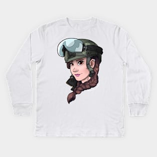 Julitta_Airsoft cartoon Kids Long Sleeve T-Shirt